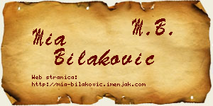 Mia Bilaković vizit kartica